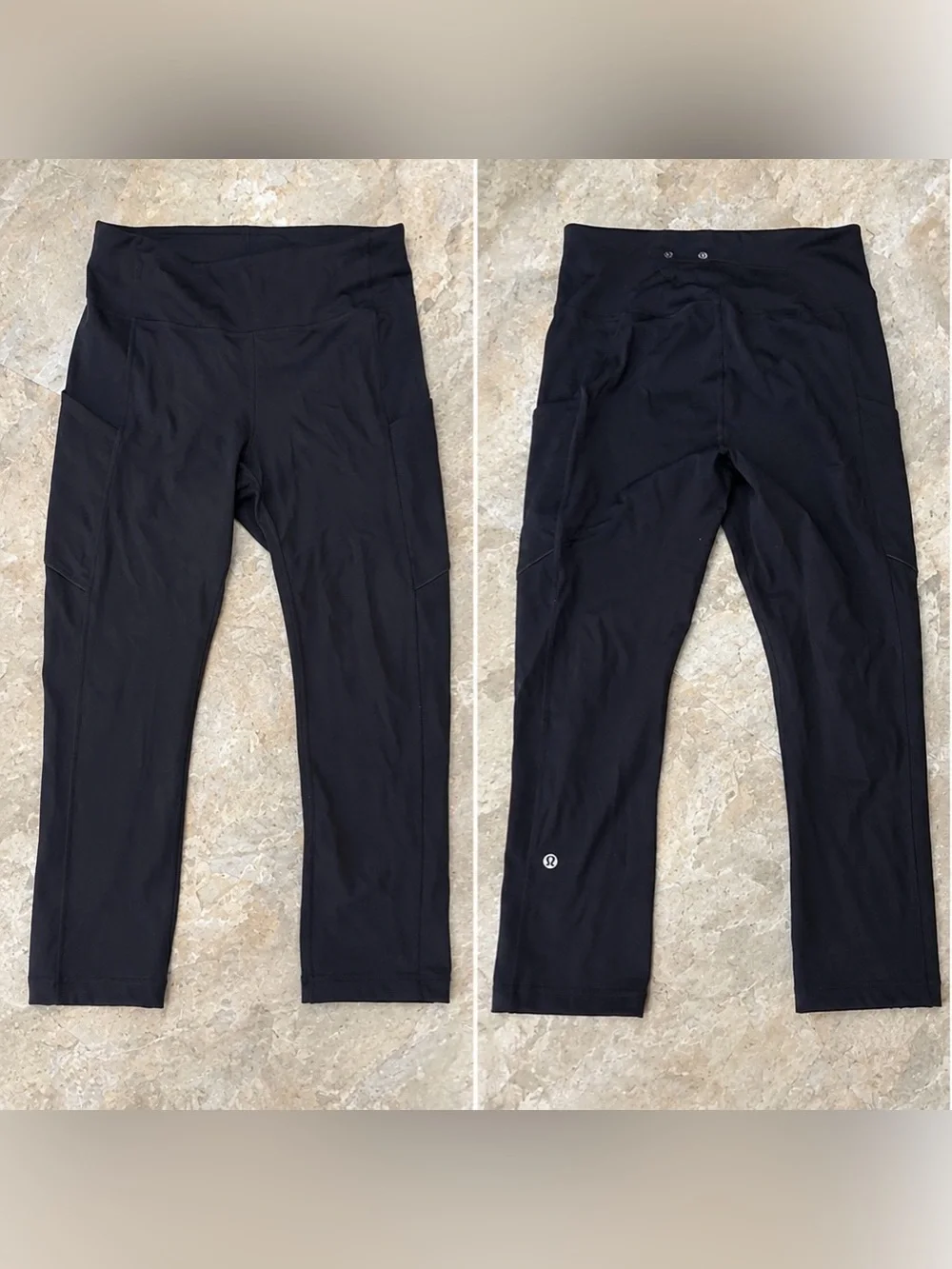 Lululemon black cropped leggings size 6